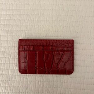 B-Low the Belt Red Croc-Embossed Card Holder